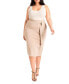 ფოტო #1 პროდუქტის Plus Size Tie Waist Midi Skirt
