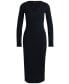 ფოტო #3 პროდუქტის Women's Ribbed-Knit V-Neck Dress