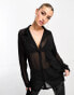 Фото #1 товара ASOS DESIGN oversized mesh shirt in black - BLACK