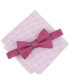 ფოტო #1 პროდუქტის Men's Minetta Solid Bow Tie & Textured Pocket Square Set, Created for Macy's