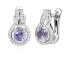 Glittering silver earrings with amethyst EG000130