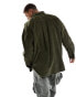 COLLUSION oversized shirt in cord in khaki