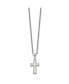 Polished Small Pillow Cross Pendant on a Cable Chain Necklace