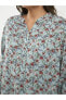 LCW Grace Kaçık Yaka Çiçekli Uzun Kollu Viskon Kadın Bluz