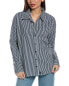 Фото #1 товара Monrow Stretch Poplin Stripe Shirt Women's Blue M