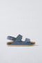 Split suede leather sandals