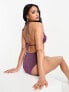 Фото #2 товара ASOS DESIGN mix and match glitter cross neck halter bikini top in pink