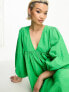 Фото #3 товара Whistles linen blend trapeze maxi dress in bold green