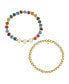 ფოტო #1 პროდუქტის Multi Color Quartz BFF Stone and Beaded Stretch Bracelet Set