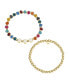 Multi Color Quartz BFF Stone and Beaded Stretch Bracelet Set