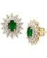 ფოტო #1 პროდუქტის EFFY® Sapphire (1/3 ct. t.w.) & Diamond (1/3 ct. t.w.) Stud Earrings in 14k White Gold. (Also available in Ruby and Emerald)