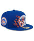 Фото #1 товара Men's Royal New York Mets Game Day Overlap 59FIFTY Fitted Hat