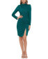 Фото #1 товара Women's Ruched Glitter-Knit Side-Slit Dress