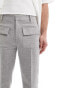 ASOS DESIGN smart flare wool mix trousers with front pockets in light grey