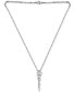 ფოტო #3 პროდუქტის Cubic Zirconia Cluster Triple Strand 18" Lariat Necklace in Sterling Silver, Created for Macy's