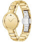 ფოტო #2 პროდუქტის Sapphire Women's Swiss Diamond (1/20 ct. t.w.) Gold-Tone PVD Bracelet Watch 28mm