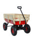 outdoor sport wagon tools cart wooden side panels air tires Wagon (red)