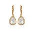 ფოტო #1 პროდუქტის Gold-Tone Pear Shaped Dark Glass Stone Drop Earrings