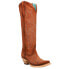 Фото #2 товара Corral Boots Suede TooledInlay Tall Snip Toe Cowboy Womens Brown Casual Boots A