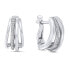 Stylish silver earrings with zircons EA260W