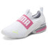 Puma Axelion Slip On Training Womens Pink, Silver, White Sneakers Athletic Shoe