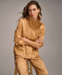 ფოტო #5 პროდუქტის Women's Satin Zip-Front Jacket
