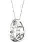 Diamond Double Teardrop Halo 18" Pendant Necklace (3/8 ct. t.w.) in 10k White Gold