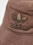 adidas Originals trefoil bucket hat in brown