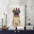 Фото #2 товара Pug and Flower Glasses Gallery-Wrapped Canvas Wall Art - 18" x 24"