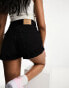 Фото #2 товара Pull&Bear high waisted Mom denim shorts in black