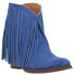 Фото #2 товара Dingo Tangles Fringe Embroidered Snip Toe Pull On Booties Womens Blue Casual Bo