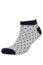Erkek Çizgili 7li Pamuklu Patik Çorap C0137AXNS