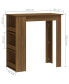 Фото #2 товара Bar Table with Storage Rack Brown Oak 40.2"x19.7"x40.7" Engineered Wood