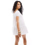 Фото #3 товара New Look broderie mini dress in white