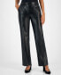 ფოტო #4 პროდუქტის Petite Faux-Leather Pull-On Pants