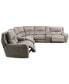 Фото #10 товара CLOSEOUT! Terrine 7-Pc. Fabric Sectional with 3 Power Motion Recliners and 2 USB Consoles, Created for Macy's