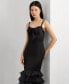 Women's Satin Tiered Ruffled Gown