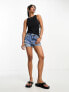 Vila racer neck slinky vest top in black