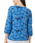 ფოტო #2 პროდუქტის Women's Printed Moss-Crepe 3/4-Sleeve Top