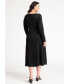 Plus Size Ponte Twist Detail Dress - 28, Black Onyx