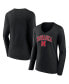 Фото #1 товара Women's Black Nebraska Huskers Evergreen Campus Long Sleeve V-Neck T-shirt