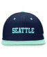 Фото #4 товара Men's Deep Sea Blue, Light Blue Seattle Kraken Heritage City Two-Tone Snapback Hat