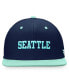 ფოტო #4 პროდუქტის Men's Deep Sea Blue, Light Blue Seattle Kraken Heritage City Two-Tone Snapback Hat