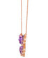 ფოტო #2 პროდუქტის Grape Amethyst (2-7/8 ct. t.w.) & Diamond (1/4 ct. t.w.) Butterfly Pendant Necklace in 14k Rose Gold, 18" + 2" extender