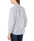 Фото #3 товара Women's Cotton Stand-Collar Striped Top