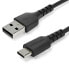 Фото #1 товара StarTech.com 1m USB A to USB C Charging Cable - Durable Fast Charge & Sync USB 2.0 to USB Type C Data Cord - Rugged TPE Jacket Aramid Fiber M/M 3A Black - Samsung S10 - iPad Pro - Pixel - 1 m - USB A - USB C - USB 2.0 - 480 Mbit/s - Black