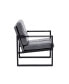 Light Grey PU Leather Leisure Black Metal Frame Recliner Chair For Living Room And Bedroom Furniture