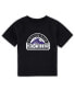 ფოტო #1 პროდუქტის Infant Boys and Girls Black Colorado Rockies Team Crew Primary Logo T-shirt