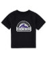 Фото #1 товара Infant Boys and Girls Black Colorado Rockies Team Crew Primary Logo T-shirt