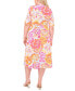 Фото #2 товара Plus Size Floral-Print Twist-Front Midi Dress